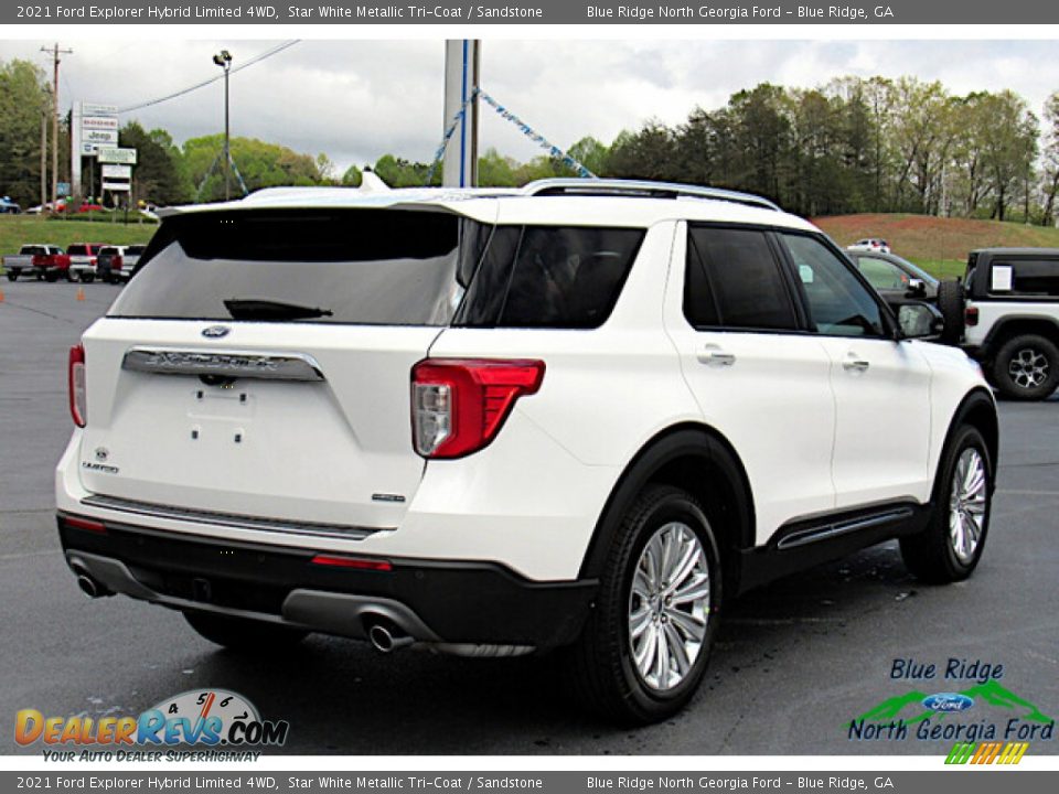 2021 Ford Explorer Hybrid Limited 4WD Star White Metallic Tri-Coat / Sandstone Photo #5