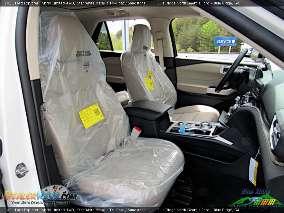 2021 Ford Explorer Hybrid Limited 4WD Star White Metallic Tri-Coat / Sandstone Photo #12