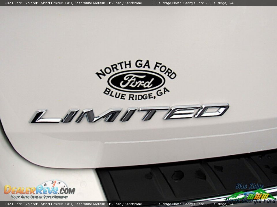 2021 Ford Explorer Hybrid Limited 4WD Star White Metallic Tri-Coat / Sandstone Photo #34