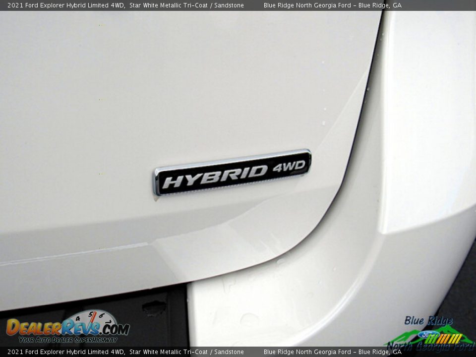 2021 Ford Explorer Hybrid Limited 4WD Star White Metallic Tri-Coat / Sandstone Photo #35