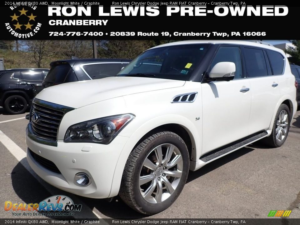 2014 Infiniti QX80 AWD Moonlight White / Graphite Photo #1