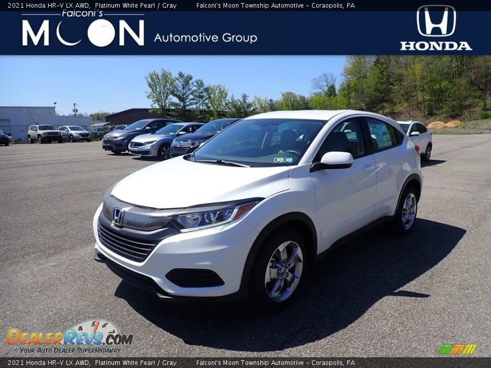 2021 Honda HR-V LX AWD Platinum White Pearl / Gray Photo #1