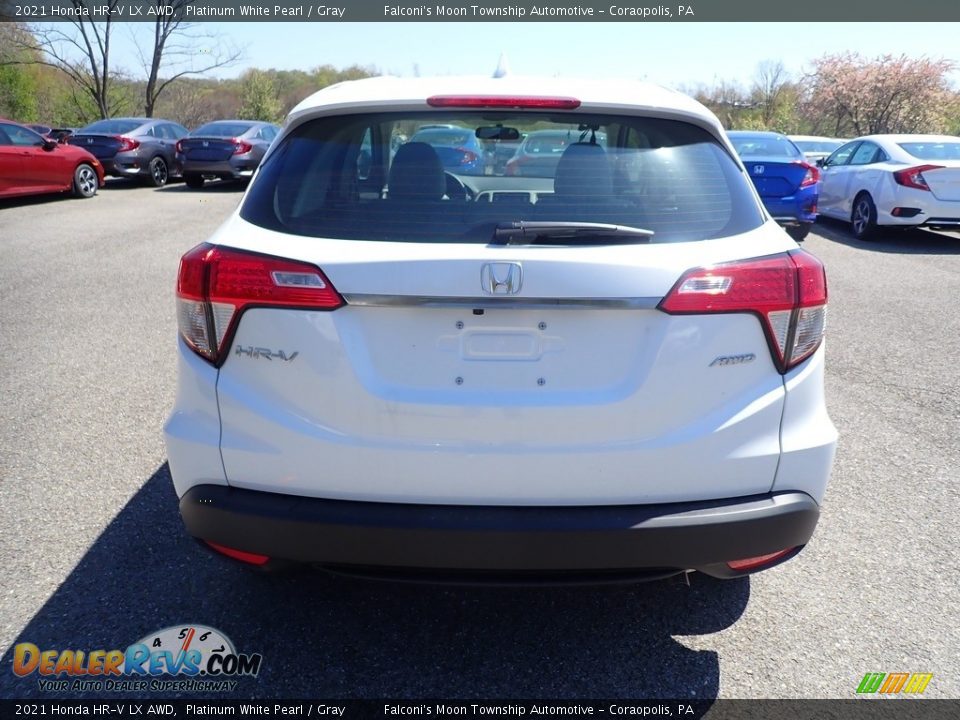 2021 Honda HR-V LX AWD Platinum White Pearl / Gray Photo #4