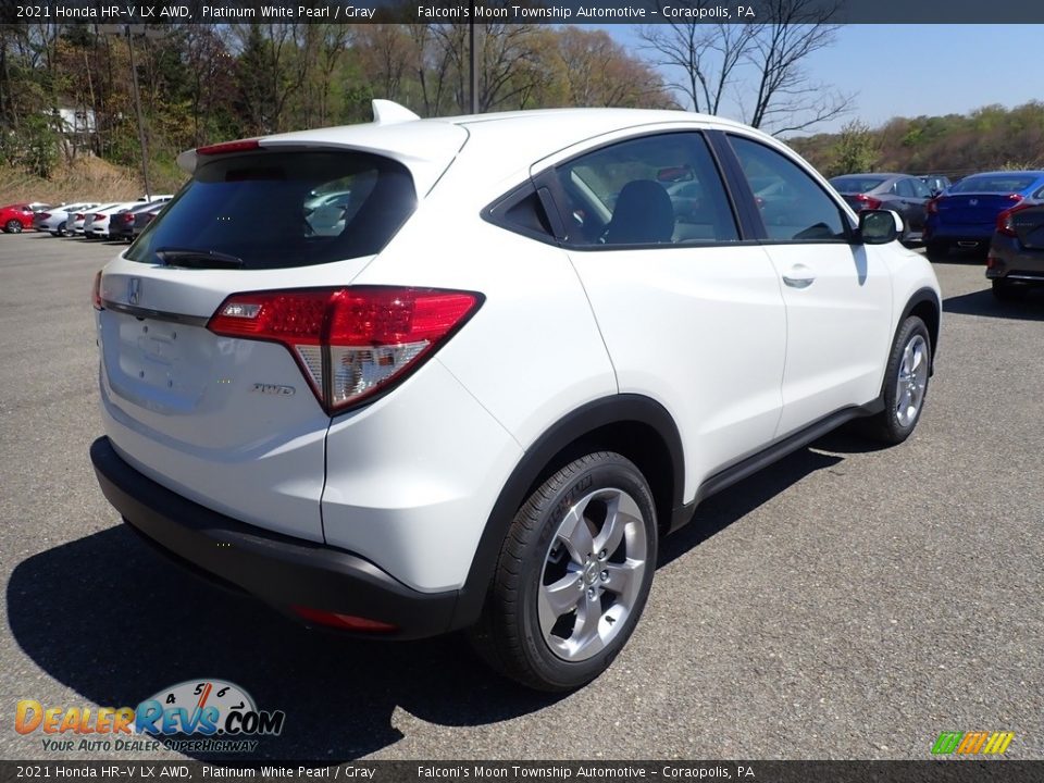 2021 Honda HR-V LX AWD Platinum White Pearl / Gray Photo #5