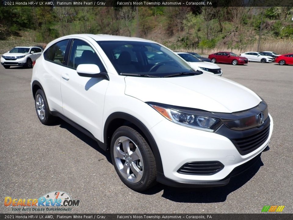 2021 Honda HR-V LX AWD Platinum White Pearl / Gray Photo #6