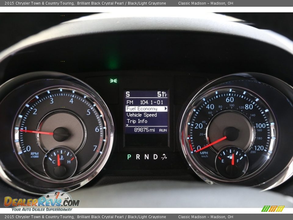 2015 Chrysler Town & Country Touring Brilliant Black Crystal Pearl / Black/Light Graystone Photo #8