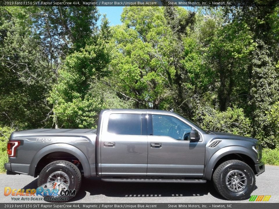 2019 Ford F150 SVT Raptor SuperCrew 4x4 Magnetic / Raptor Black/Unique Blue Accent Photo #6