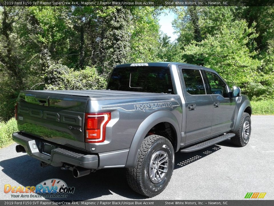 2019 Ford F150 SVT Raptor SuperCrew 4x4 Magnetic / Raptor Black/Unique Blue Accent Photo #7