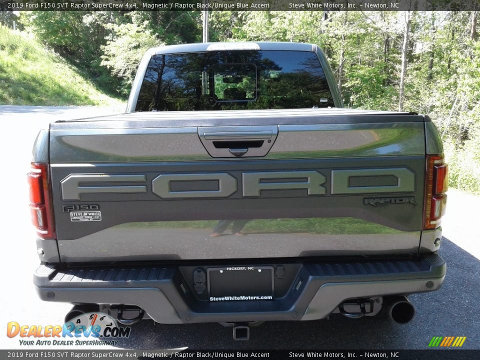 2019 Ford F150 SVT Raptor SuperCrew 4x4 Magnetic / Raptor Black/Unique Blue Accent Photo #8