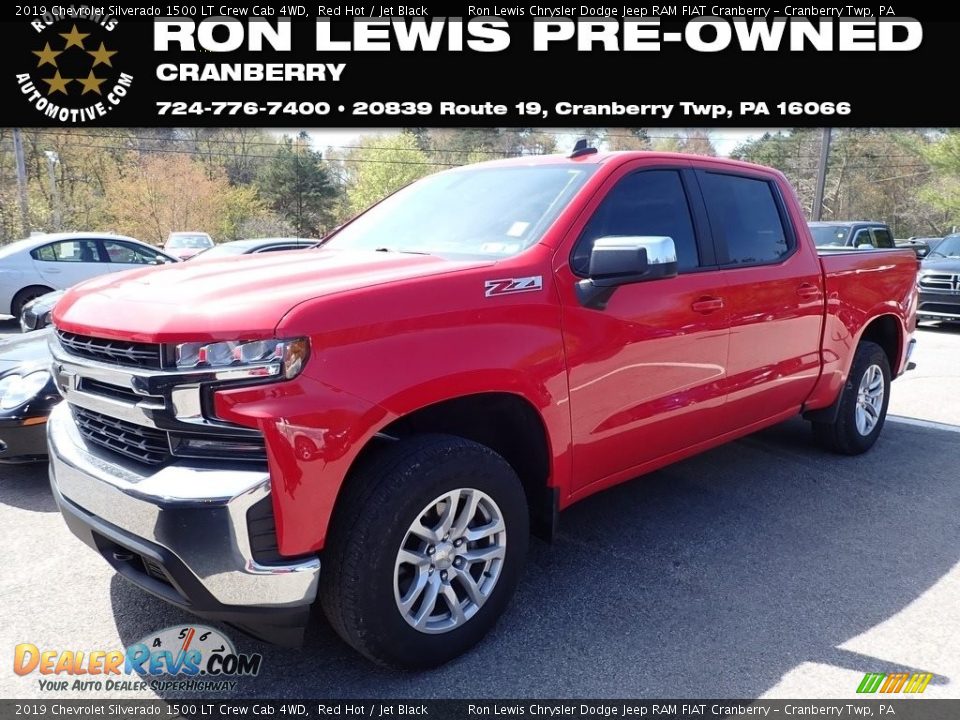 2019 Chevrolet Silverado 1500 LT Crew Cab 4WD Red Hot / Jet Black Photo #1