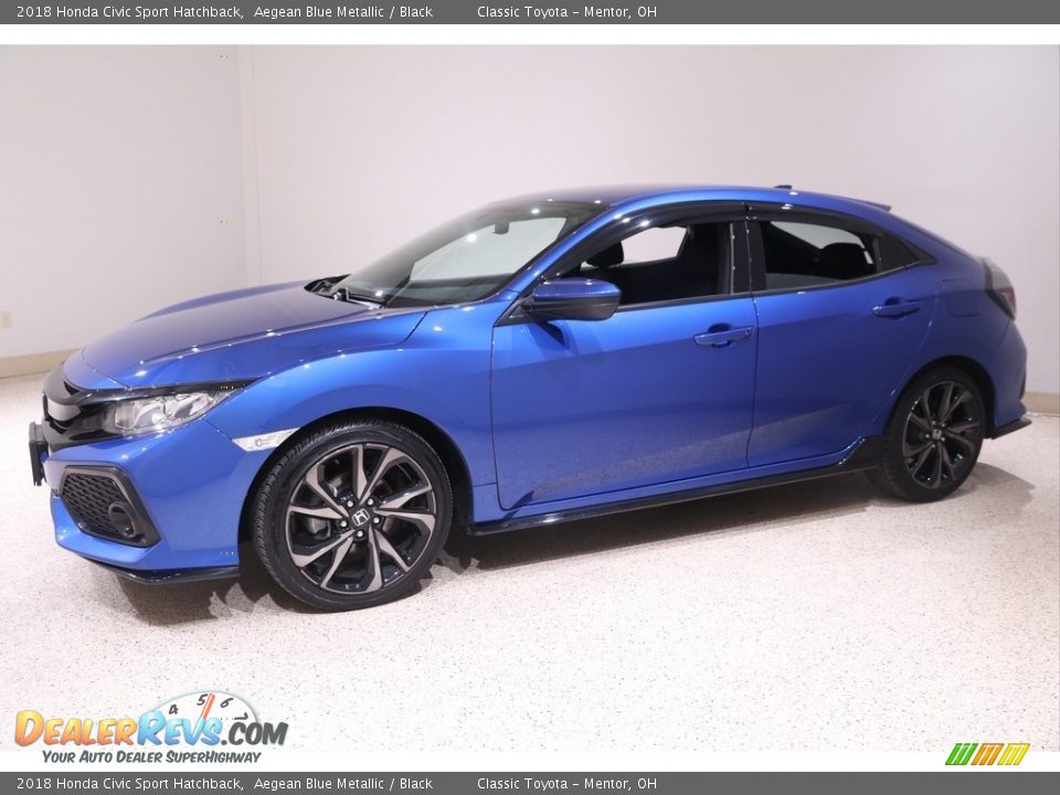 2018 Honda Civic Sport Hatchback Aegean Blue Metallic / Black Photo #3