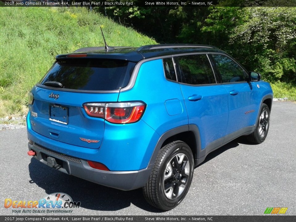 2017 Jeep Compass Trailhawk 4x4 Laser Blue Pearl / Black/Ruby Red Photo #6