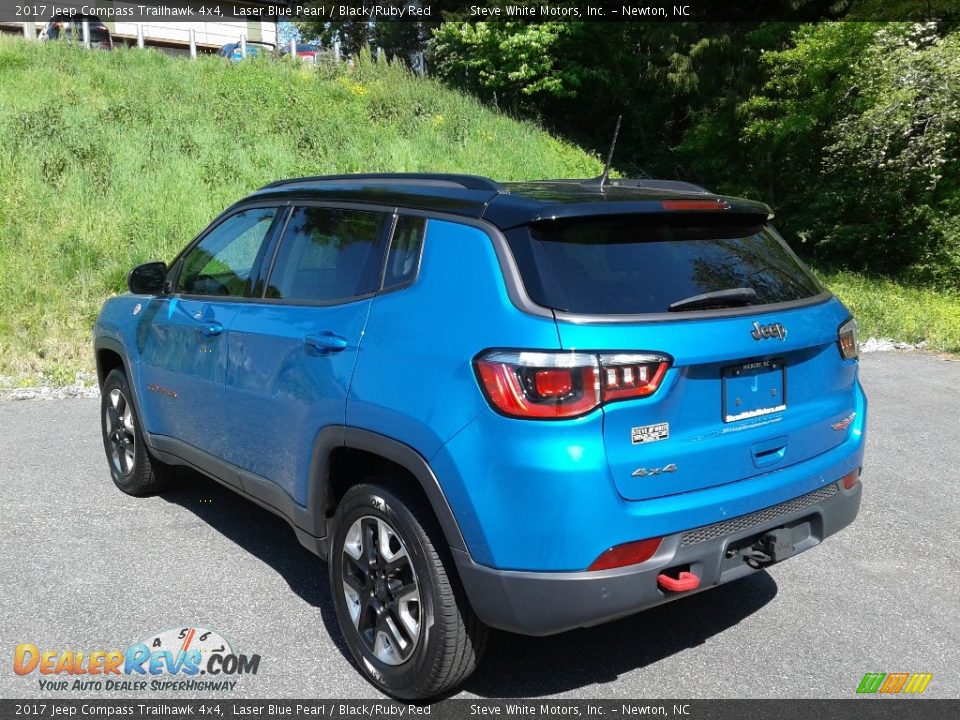2017 Jeep Compass Trailhawk 4x4 Laser Blue Pearl / Black/Ruby Red Photo #8