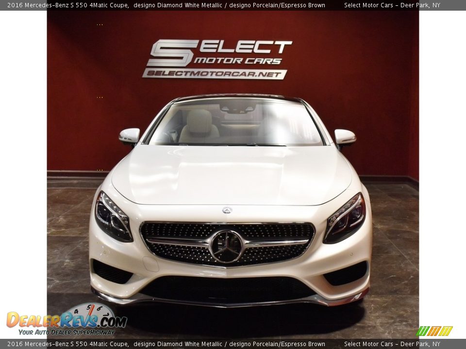 2016 Mercedes-Benz S 550 4Matic Coupe designo Diamond White Metallic / designo Porcelain/Espresso Brown Photo #2