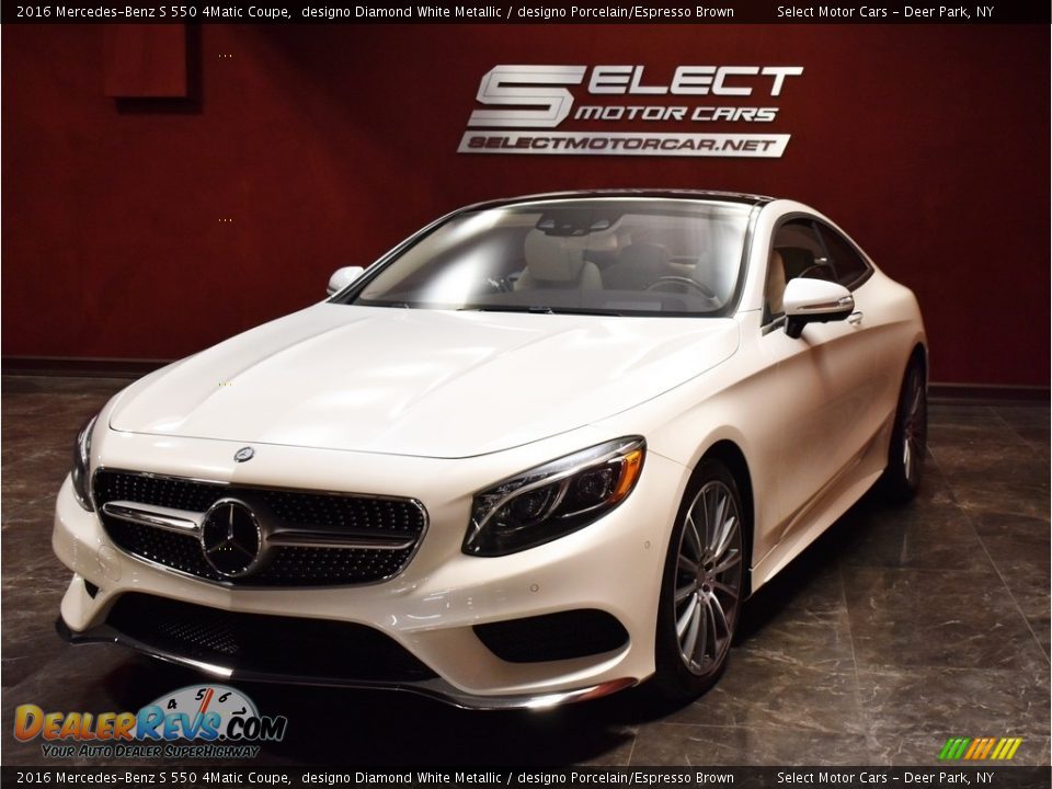 2016 Mercedes-Benz S 550 4Matic Coupe designo Diamond White Metallic / designo Porcelain/Espresso Brown Photo #6