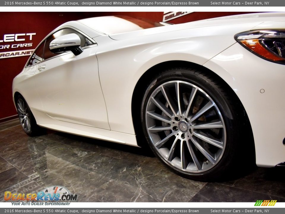 2016 Mercedes-Benz S 550 4Matic Coupe designo Diamond White Metallic / designo Porcelain/Espresso Brown Photo #7