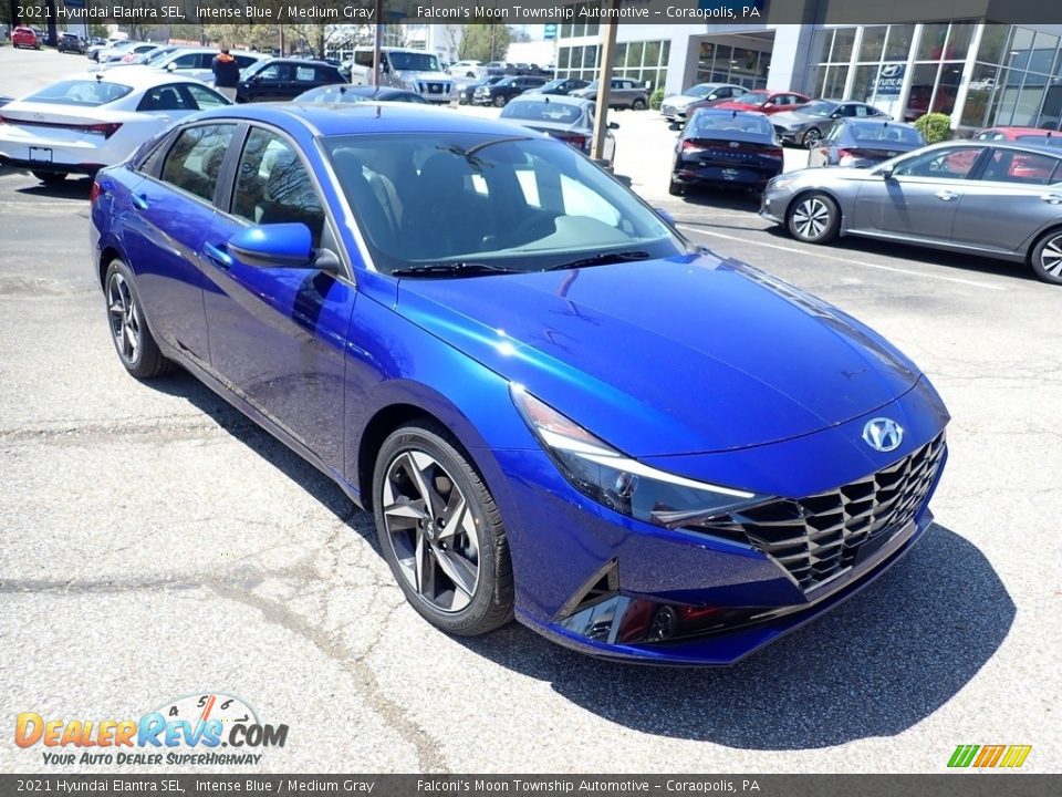 2021 Hyundai Elantra SEL Intense Blue / Medium Gray Photo #3