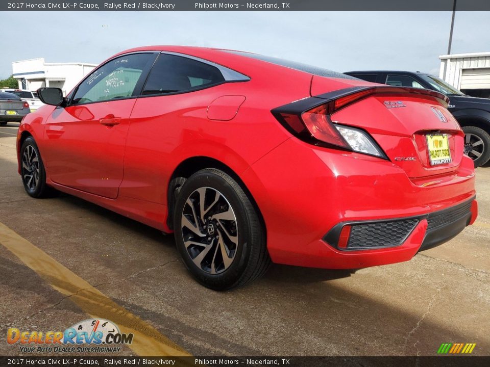 2017 Honda Civic LX-P Coupe Rallye Red / Black/Ivory Photo #9