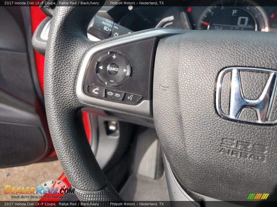 2017 Honda Civic LX-P Coupe Rallye Red / Black/Ivory Photo #14