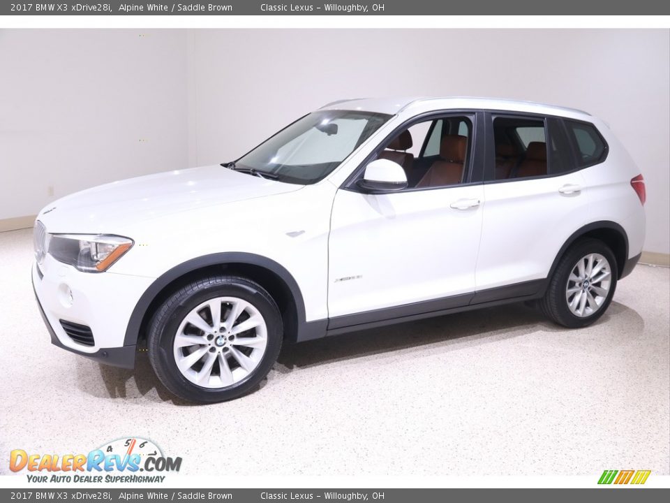 2017 BMW X3 xDrive28i Alpine White / Saddle Brown Photo #3