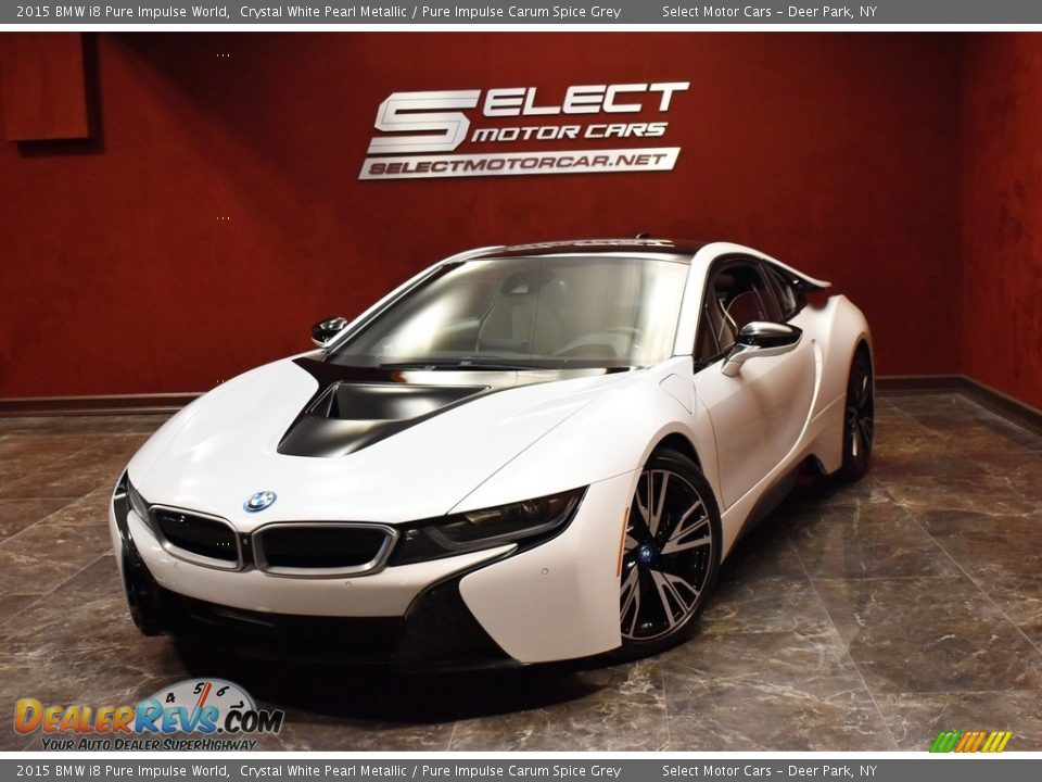 2015 BMW i8 Pure Impulse World Crystal White Pearl Metallic / Pure Impulse Carum Spice Grey Photo #1