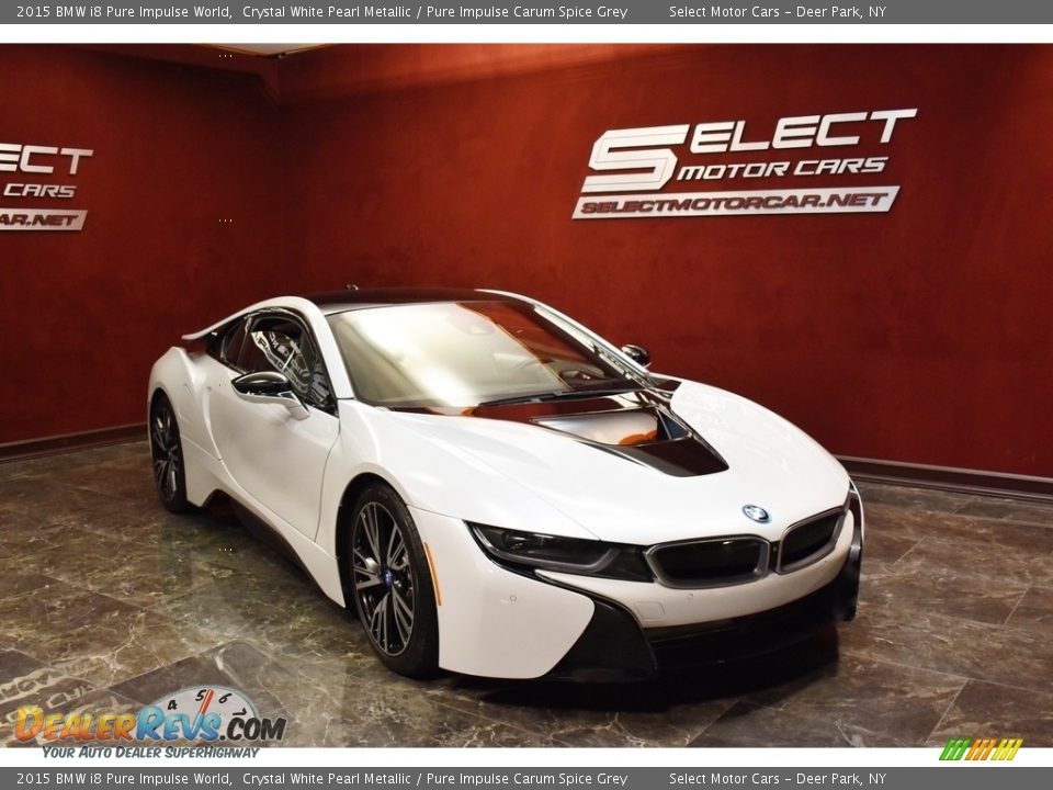 2015 BMW i8 Pure Impulse World Crystal White Pearl Metallic / Pure Impulse Carum Spice Grey Photo #3