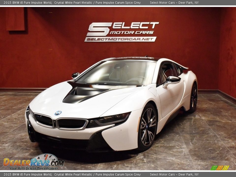 2015 BMW i8 Pure Impulse World Crystal White Pearl Metallic / Pure Impulse Carum Spice Grey Photo #4