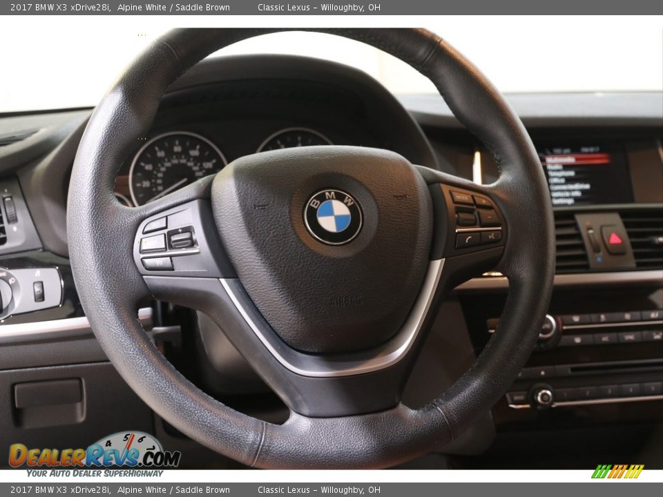 2017 BMW X3 xDrive28i Alpine White / Saddle Brown Photo #7