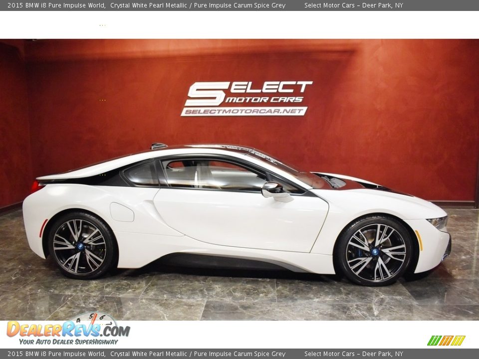 2015 BMW i8 Pure Impulse World Crystal White Pearl Metallic / Pure Impulse Carum Spice Grey Photo #5