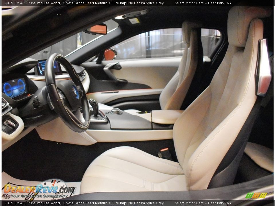 2015 BMW i8 Pure Impulse World Crystal White Pearl Metallic / Pure Impulse Carum Spice Grey Photo #10