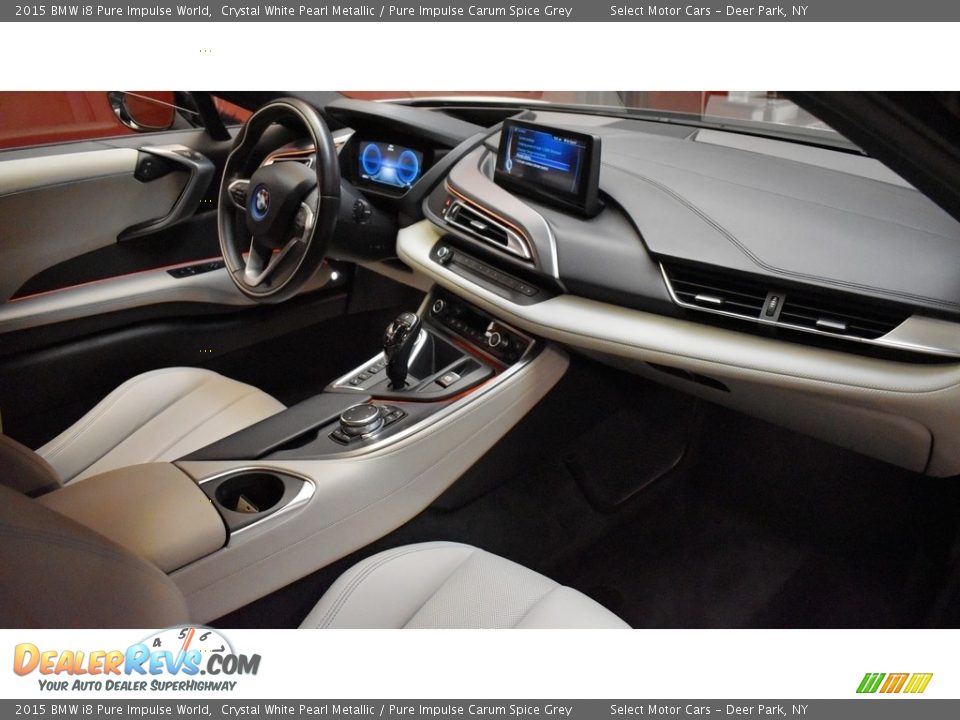 2015 BMW i8 Pure Impulse World Crystal White Pearl Metallic / Pure Impulse Carum Spice Grey Photo #15