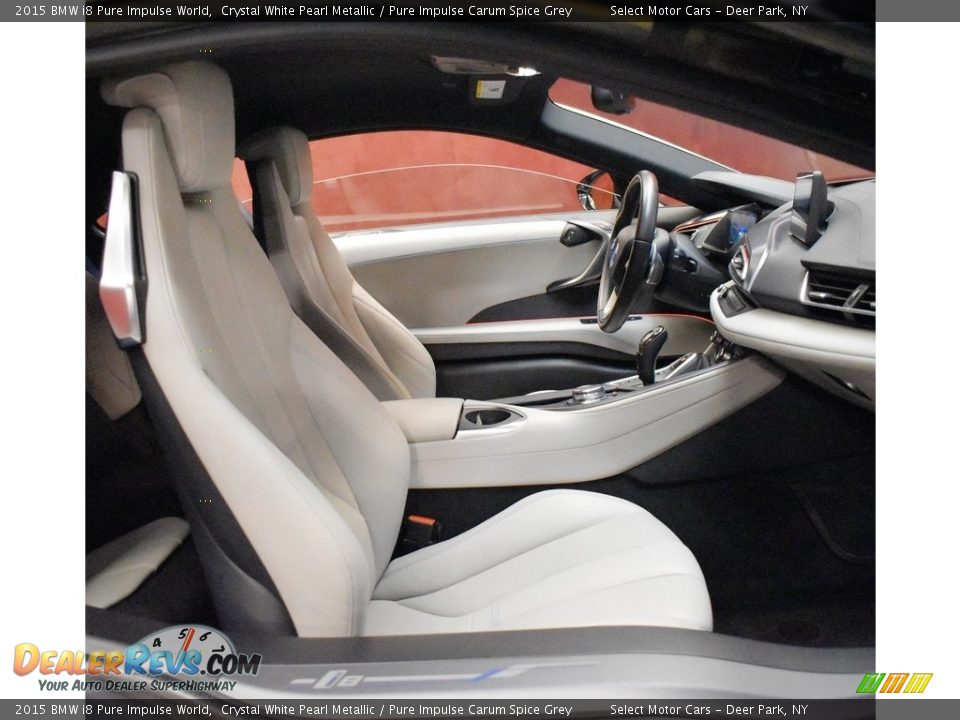 2015 BMW i8 Pure Impulse World Crystal White Pearl Metallic / Pure Impulse Carum Spice Grey Photo #16