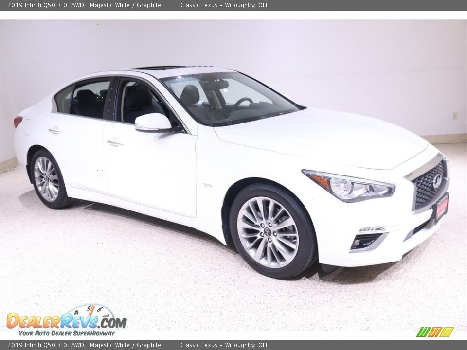 2019 Infiniti Q50 3.0t AWD Majestic White / Graphite Photo #1