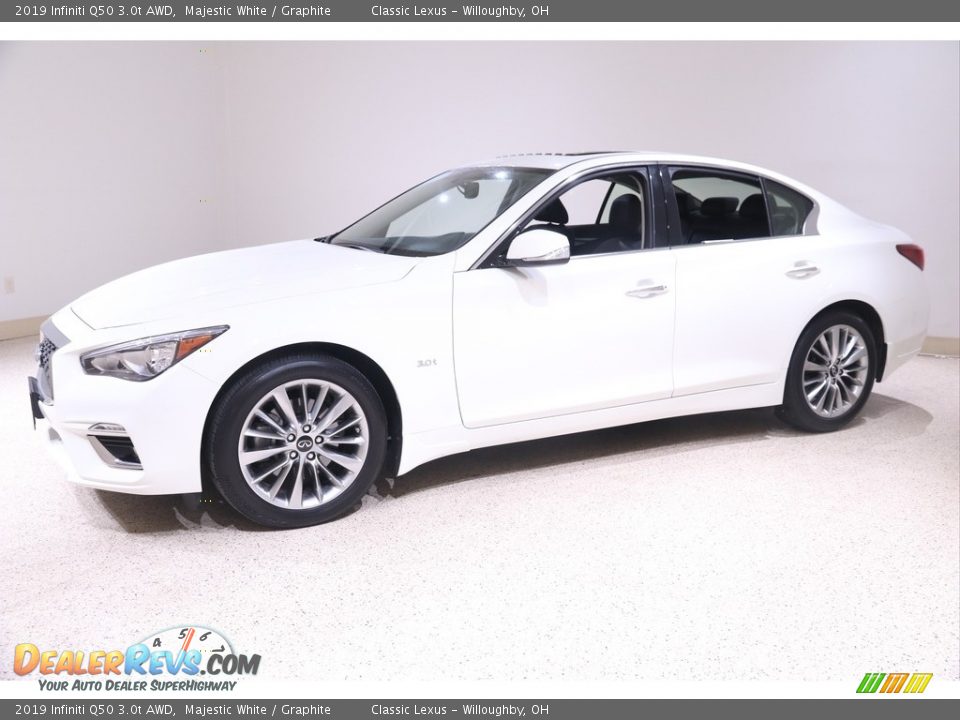 2019 Infiniti Q50 3.0t AWD Majestic White / Graphite Photo #3