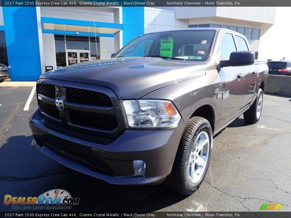 2017 Ram 1500 Express Crew Cab 4x4 Granite Crystal Metallic / Black/Diesel Gray Photo #2