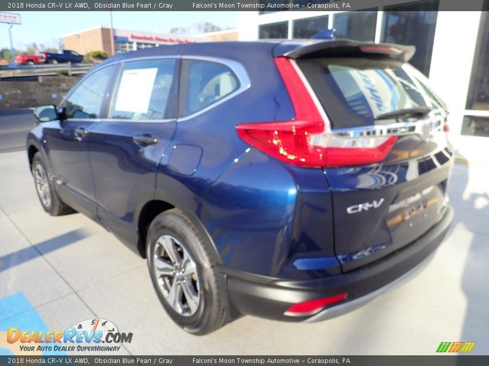 2018 Honda CR-V LX AWD Obsidian Blue Pearl / Gray Photo #2