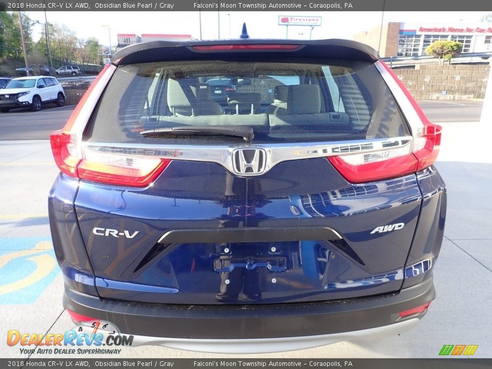 2018 Honda CR-V LX AWD Obsidian Blue Pearl / Gray Photo #3