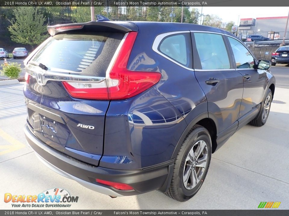 2018 Honda CR-V LX AWD Obsidian Blue Pearl / Gray Photo #5