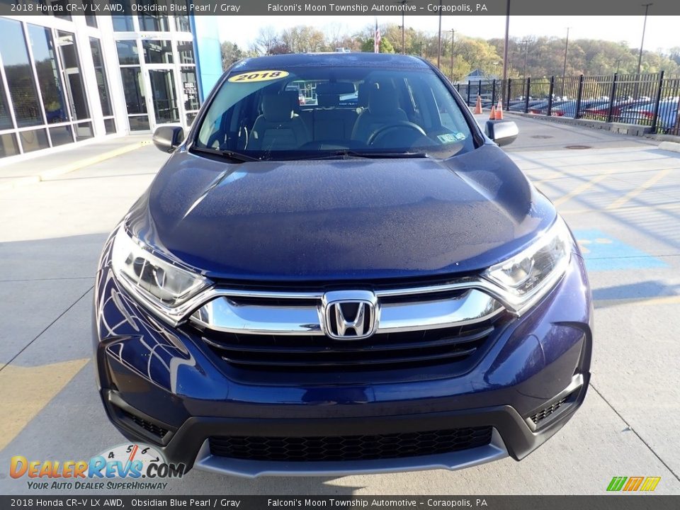 2018 Honda CR-V LX AWD Obsidian Blue Pearl / Gray Photo #7