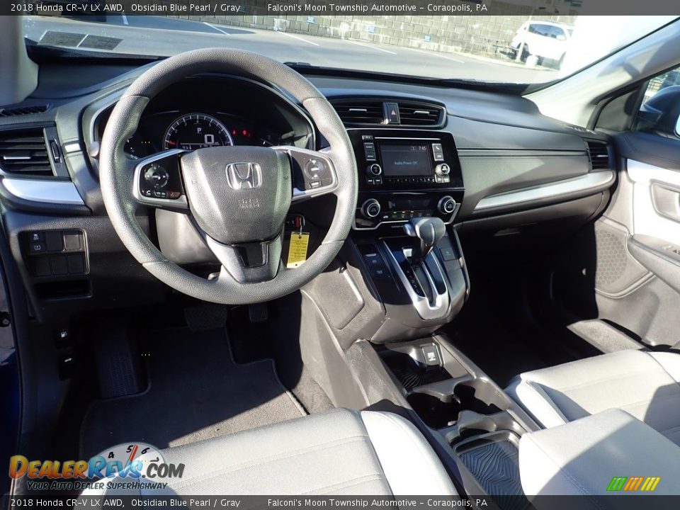 2018 Honda CR-V LX AWD Obsidian Blue Pearl / Gray Photo #16
