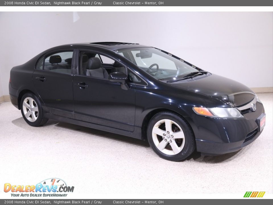 2008 Honda Civic EX Sedan Nighthawk Black Pearl / Gray Photo #1