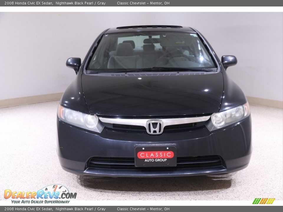 2008 Honda Civic EX Sedan Nighthawk Black Pearl / Gray Photo #2