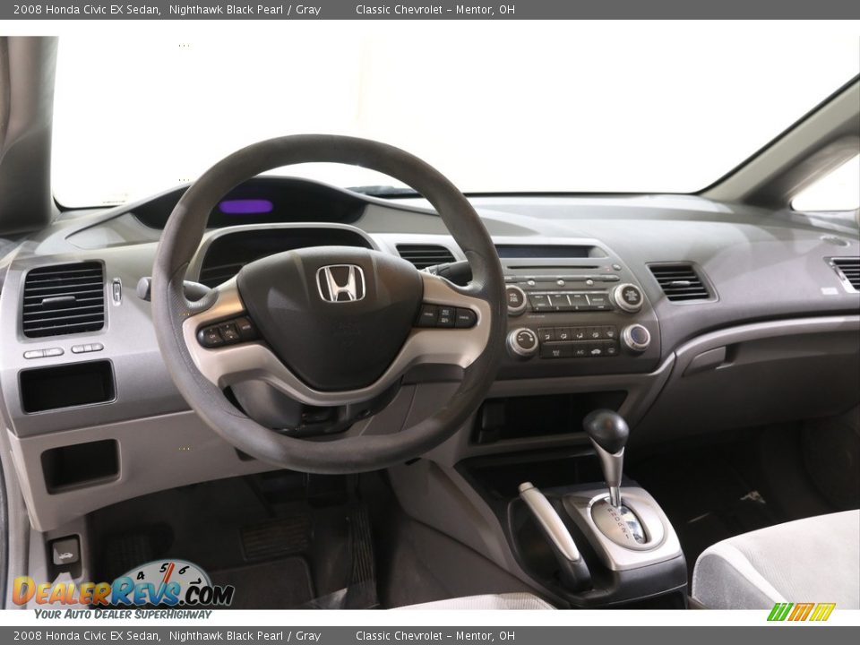 2008 Honda Civic EX Sedan Nighthawk Black Pearl / Gray Photo #6