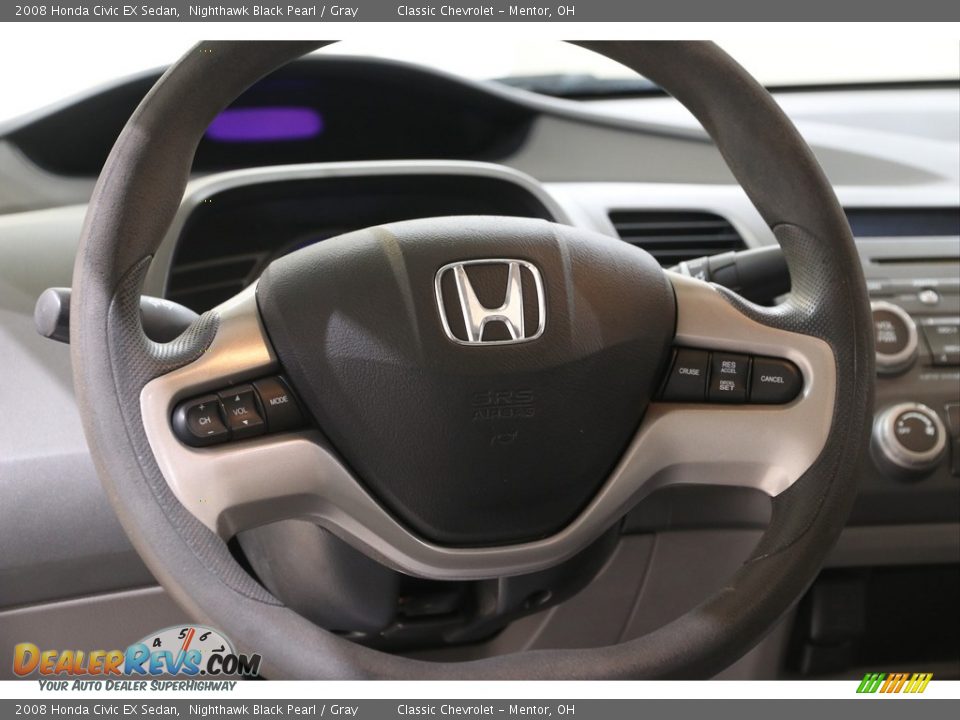 2008 Honda Civic EX Sedan Nighthawk Black Pearl / Gray Photo #7