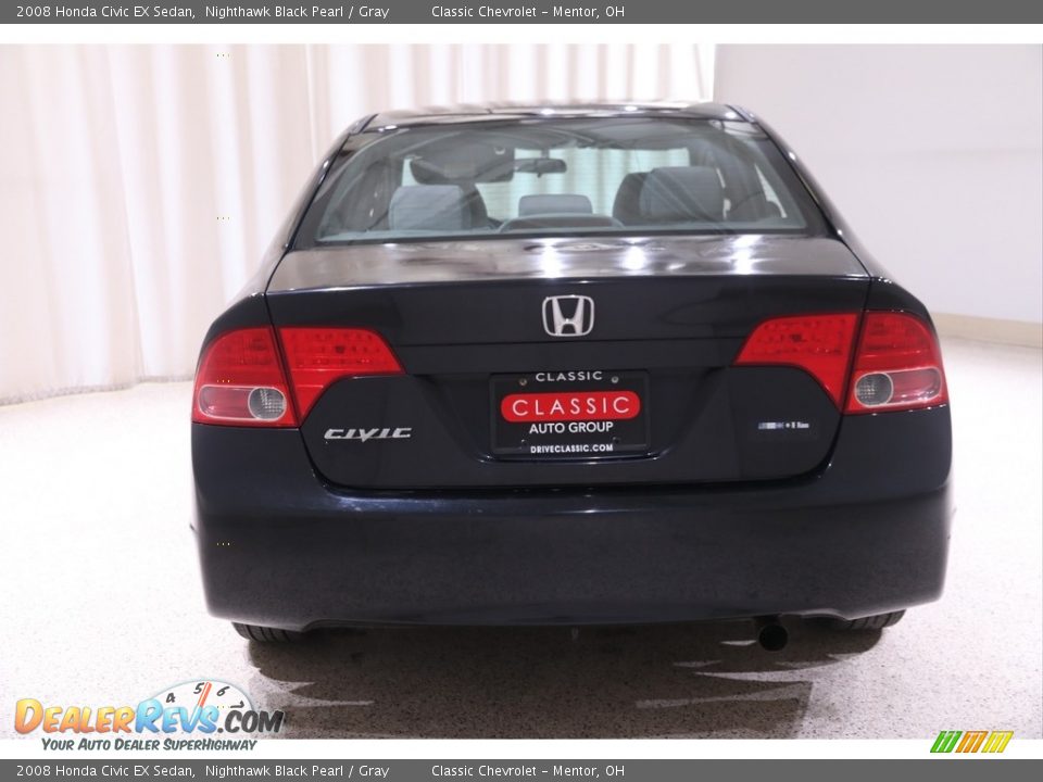 2008 Honda Civic EX Sedan Nighthawk Black Pearl / Gray Photo #15