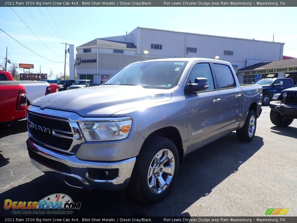 2021 Ram 1500 Big Horn Crew Cab 4x4 Billet Silver Metallic / Diesel Gray/Black Photo #1