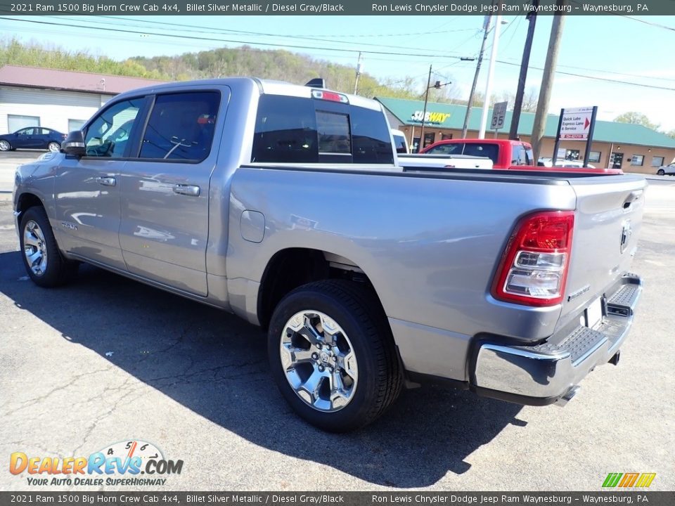 2021 Ram 1500 Big Horn Crew Cab 4x4 Billet Silver Metallic / Diesel Gray/Black Photo #3