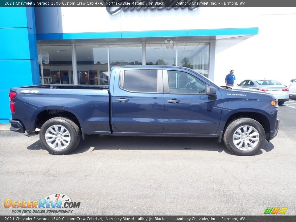 2021 Chevrolet Silverado 1500 Custom Crew Cab 4x4 Northsky Blue Metallic / Jet Black Photo #4
