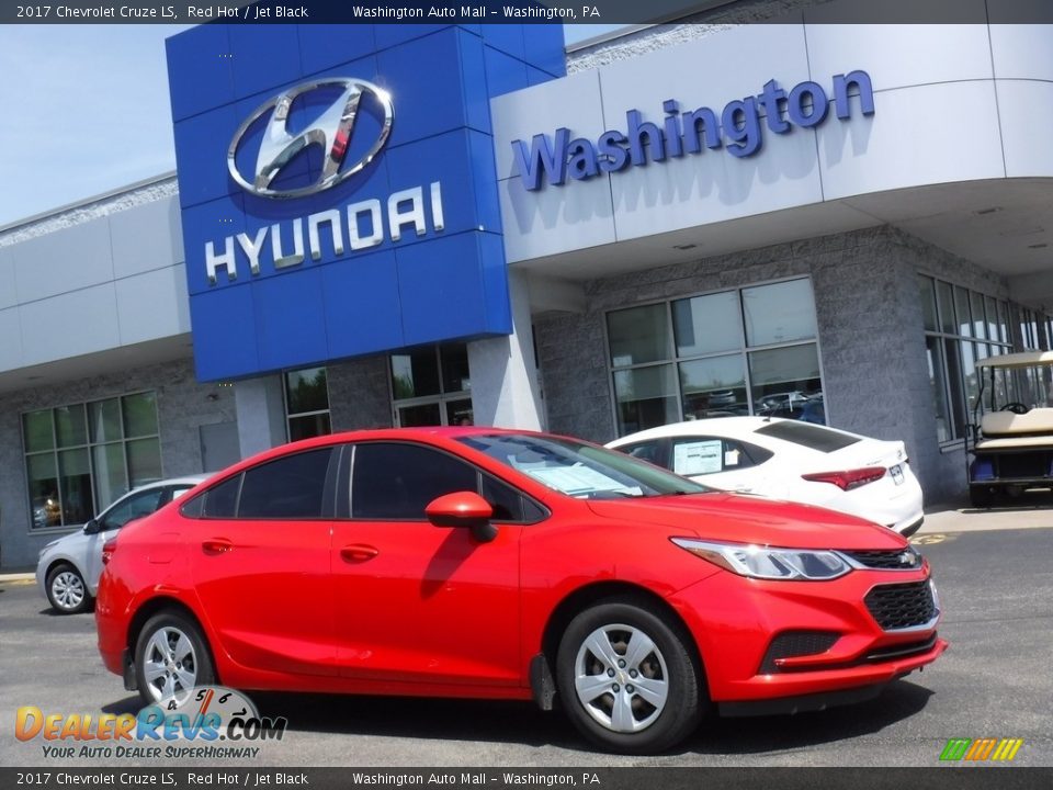 2017 Chevrolet Cruze LS Red Hot / Jet Black Photo #2