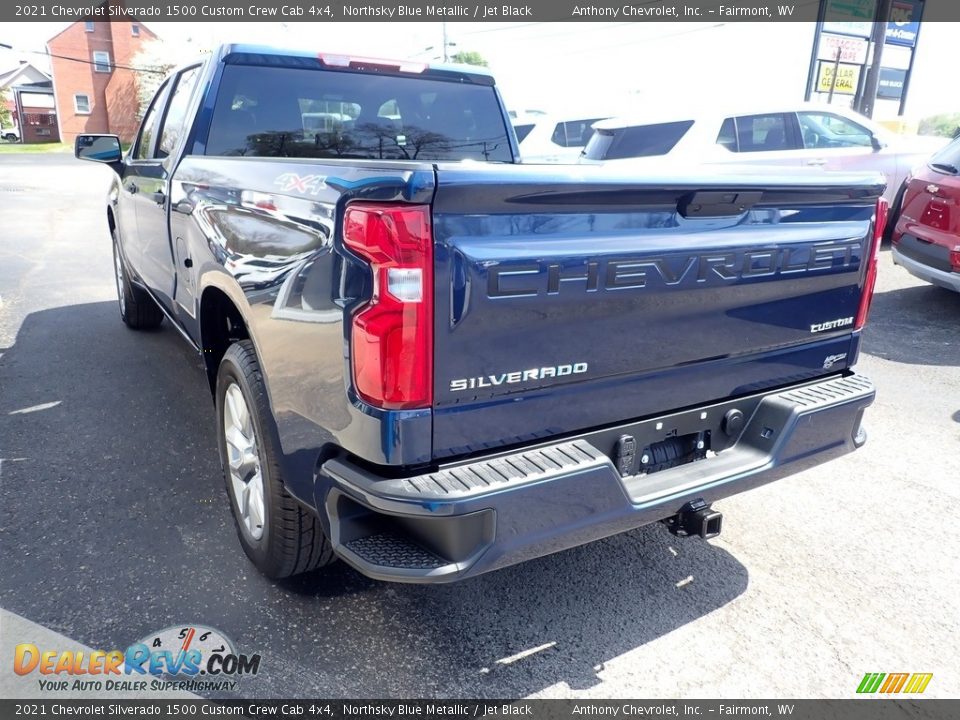 2021 Chevrolet Silverado 1500 Custom Crew Cab 4x4 Northsky Blue Metallic / Jet Black Photo #6